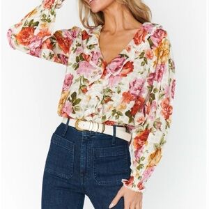 Show Me Your MuMu Multicolor Floral Blouse